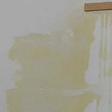 Yellow-brown water stain spreading across a white wall